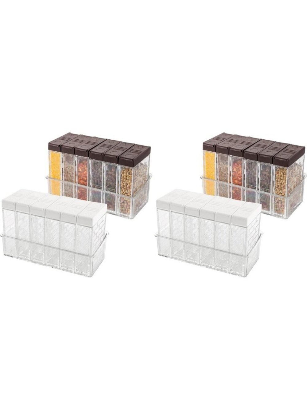 12 Pcs Clear Spice Shaker Jars Set - Travel Seasoning Containers with 2-in-1